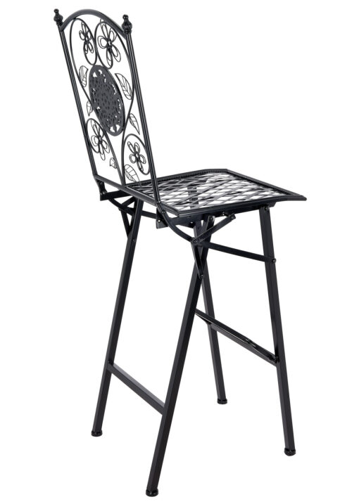 Barcelona Bistro Barstool Black with Square Seat and Back BBBMB-AX-T