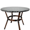 Black on White Dark Pipe Bistro Table 40" PE Rattan TBTPBLA-KT-AX-T