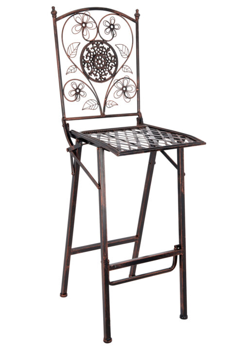 Bronze Barcelona Bistro Barstool with Square Seat and Back BBBMBR-AX-T