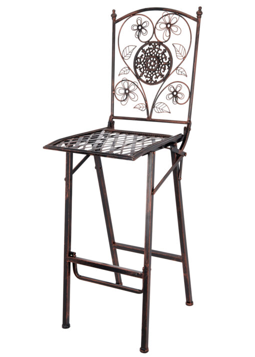 Bronze Barcelona Bistro Barstool with Square Seat and Back BBBMBR-AX-T