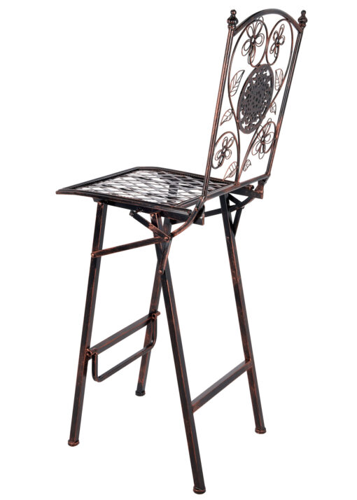 Bronze Barcelona Bistro Barstool with Square Seat and Back BBBMBR-AX-T