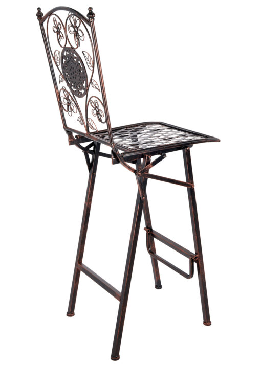 Bronze Barcelona Bistro Barstool with Square Seat and Back BBBMBR-AX-T