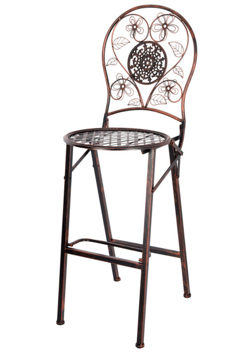 Bronze Barcelona Bistro Barstool with Round Seat and Back BBBMRBR-AX-T