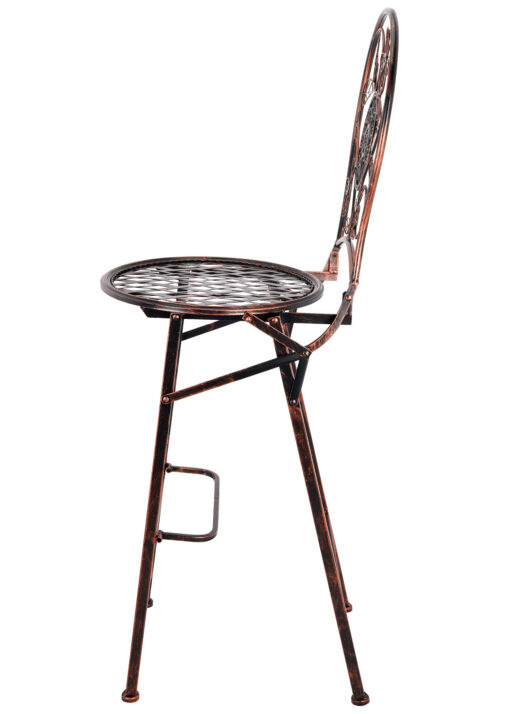 Bronze Barcelona Bistro Barstool with Round Seat and Back BBBMRBR-AX-T