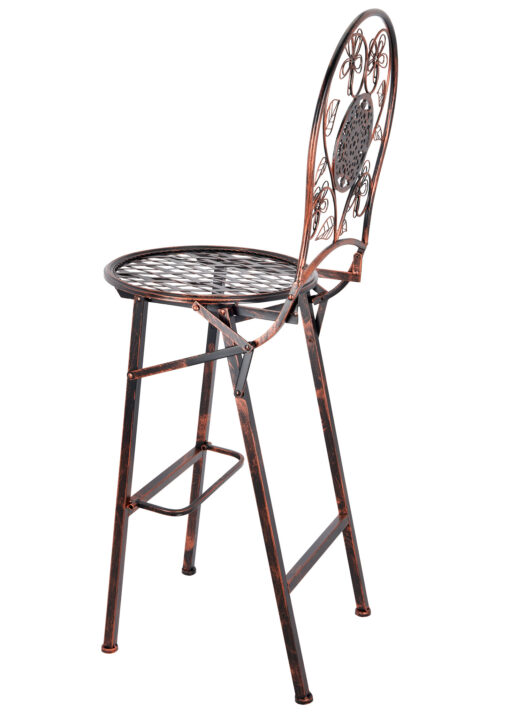 Bronze Barcelona Bistro Barstool with Round Seat and Back BBBMRBR-AX-T