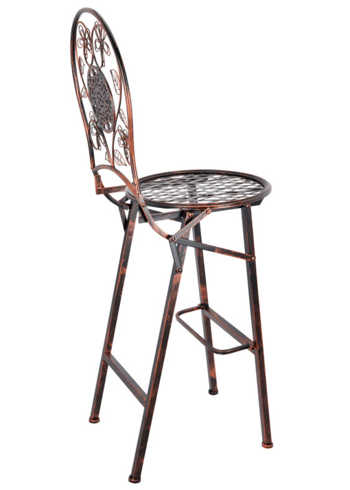 Bronze Barcelona Bistro Barstool with Round Seat and Back BBBMRBR-AX-T