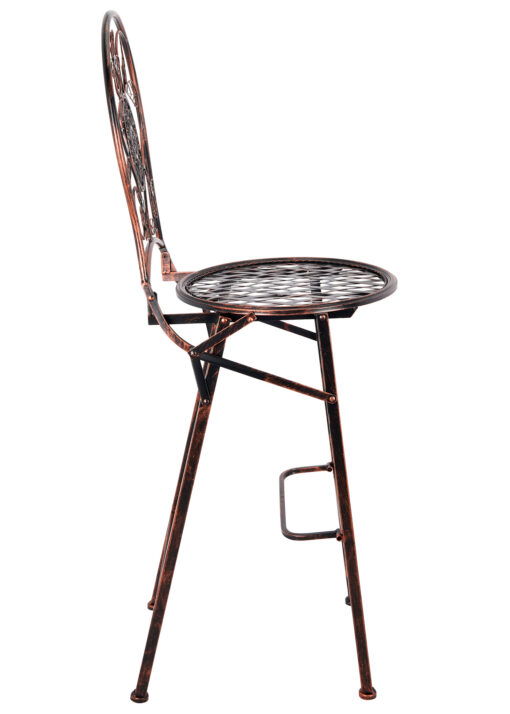 Bronze Barcelona Bistro Barstool with Round Seat and Back BBBMRBR-AX-T