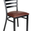 Bundle Restaurant Ladder Chair with Black Frame and Brown Vinyl Seat CLMBVBR-ZF-KT