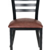 Bundle Restaurant Ladder Chair with Black Frame and Brown Vinyl Seat CLMBVBR-ZF-KT