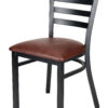 Bundle Restaurant Ladder Chair with Black Frame and Brown Vinyl Seat CLMBVBR-ZF-KT