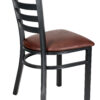 Bundle Restaurant Ladder Chair with Black Frame and Brown Vinyl Seat CLMBVBR-ZF-KT