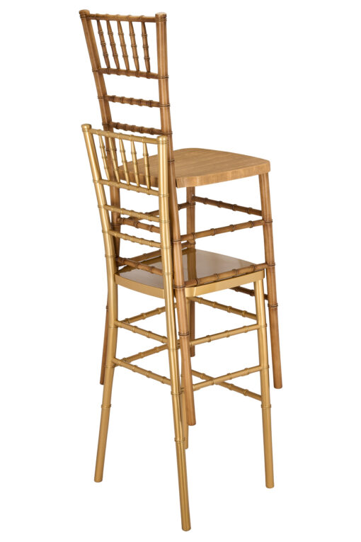 Bullion Gold Resin Steel Skeleton Chiavari Barstool BCRG-ST-AX-T