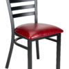 Bundle Restaurant Ladder Chair with Black Frame and Burgundy Vinyl Seat CLMBVBU-ZF-KT