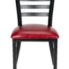 Bundle Restaurant Ladder Chair with Black Frame and Burgundy Vinyl Seat CLMBVBU-ZF-KT