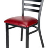 Bundle Restaurant Ladder Chair with Black Frame and Burgundy Vinyl Seat CLMBVBU-ZF-KT