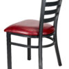 Bundle Restaurant Ladder Chair with Black Frame and Burgundy Vinyl Seat CLMBVBU-ZF-KT