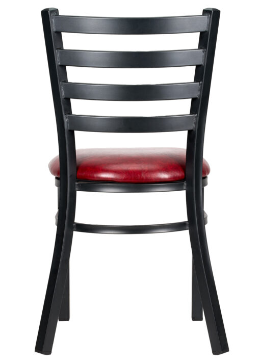 Bundle Restaurant Ladder Chair with Black Frame and Burgundy Vinyl Seat CLMBVBU-ZF-KT