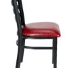 Bundle Restaurant Ladder Chair with Black Frame and Burgundy Vinyl Seat CLMBVBU-ZF-KT