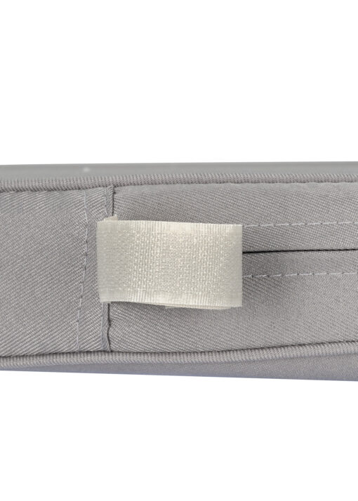 Charcoal Grey Velcro Strap 2” Thick Cushion for Standard Cross Back Style Seat CUSHXSTRAP-GRY-AX-T