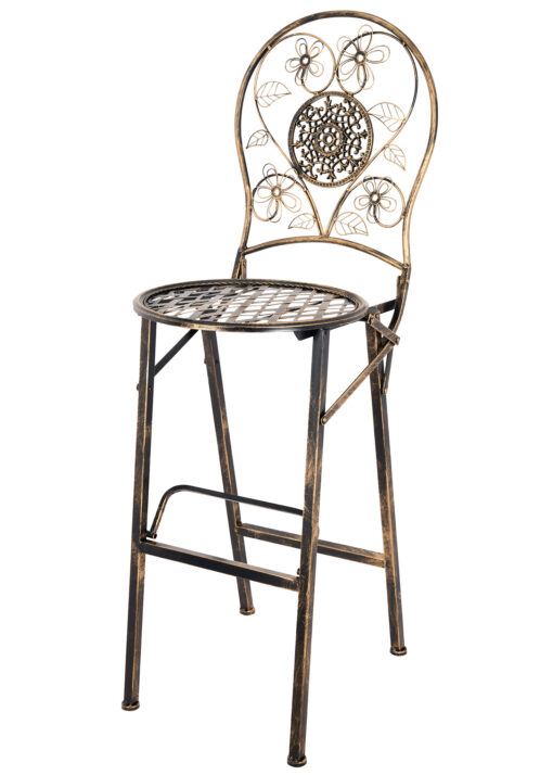 Vintage Copper/Gold Barcelona Bistro Barstool with Round Seat and Back by Chivari (Per Chair Price Shown – Sold only in Quantities of 2) BBBMRC-AX-T