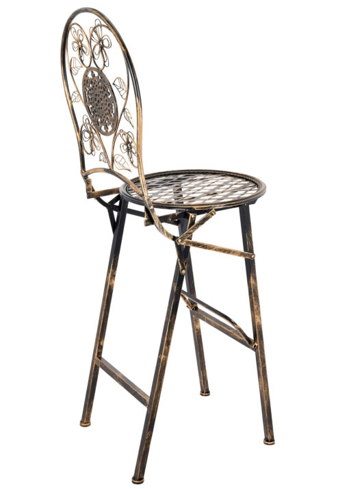 Vintage Copper/Gold Barcelona Bistro Barstool with Round Seat and Back by Chivari (Per Chair Price Shown – Sold only in Quantities of 2) BBBMRC-AX-T