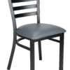 Bundle Restaurant Ladder Chair with Black Frame and Dark Gray Vinyl Seat CLMBVDG-ZF-KT