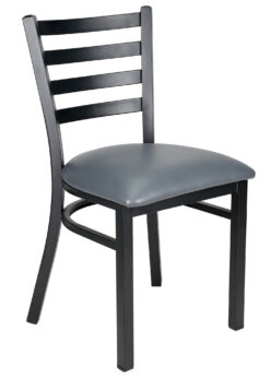 Bundle Restaurant Ladder Chair with Black Frame and Dark Gray Vinyl Seat CLMBVDG-ZF-KT