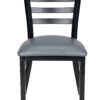 Bundle Restaurant Ladder Chair with Black Frame and Dark Gray Vinyl Seat CLMBVDG-ZF-KT