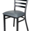 Bundle Restaurant Ladder Chair with Black Frame and Dark Gray Vinyl Seat CLMBVDG-ZF-KT