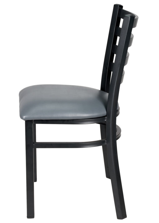 Bundle Restaurant Ladder Chair with Black Frame and Dark Gray Vinyl Seat CLMBVDG-ZF-KT