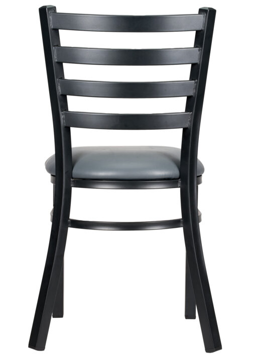 Bundle Restaurant Ladder Chair with Black Frame and Dark Gray Vinyl Seat CLMBVDG-ZF-KT