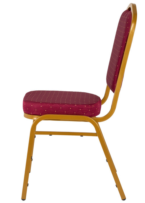 Red Fabric with Gold Dots on Frame Crown Banquet Chair CQCFRD-ZF-T