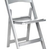 Silver with Silver Vinyl Cushion Resin Folding Chair CFRS-AX-T