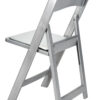 Silver with Silver Vinyl Cushion Resin Folding Chair by Chivari CFRS-AX-T