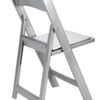 Silver with Silver Vinyl Cushion Resin Folding Chair by Chivari CFRS-AX-T