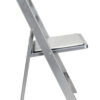 Silver with Silver Vinyl Cushion Resin Folding Chair by Chivari CFRS-AX-T