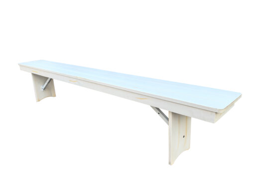 White Distressed 8 Foot (96″ x 12″) Rectangle Farmhouse Table Bench TFARM-BENCH-9612-WHITEDIST-AX-T