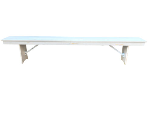 White Distressed 8 Foot (96″ x 12″) Rectangle Farmhouse Table Bench TFARM-BENCH-9612-WHITEDIST-AX-T