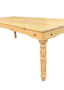 Natural 8 Foot (96″ x 40″) Farm Table, Rectangle, Thin Fluted Leg TFARMRT9640-NATURAL-T-LEG-AX-T