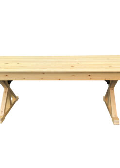 Natural 8 Foot (96″ x 40″) X Leg Rectangle Wood Farmhouse Table Natural 8 Foot (96″ x 40″) X Leg Rectangle Wood Farmhouse Table TFARMRT9640-NATURAL-X-LEG-AX-T