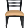 Bundle Restaurant Ladder Chair with Black Frame and Tan Vinyl Seat CLMBVT-ZF-KT