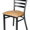 Bundle Restaurant Ladder Chair with Black Frame and Tan Vinyl Seat CLMBVT-ZF-KT