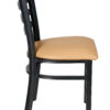 Bundle Restaurant Ladder Chair with Black Frame and Tan Vinyl Seat CLMBVT-ZF-KT