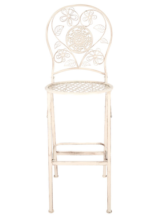 White Barcelona Bistro Barstool with Round Seat and Back BBBMRW-AX-T