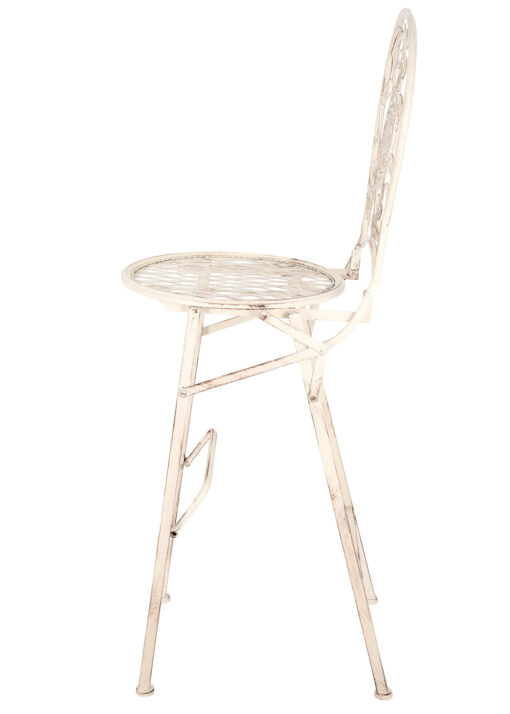 White Barcelona Bistro Barstool with Round Seat and Back BBBMRW-AX-T