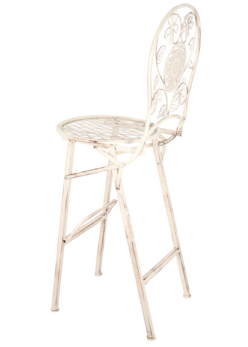 White Barcelona Bistro Barstool with Round Seat and Back BBBMRW-AX-T