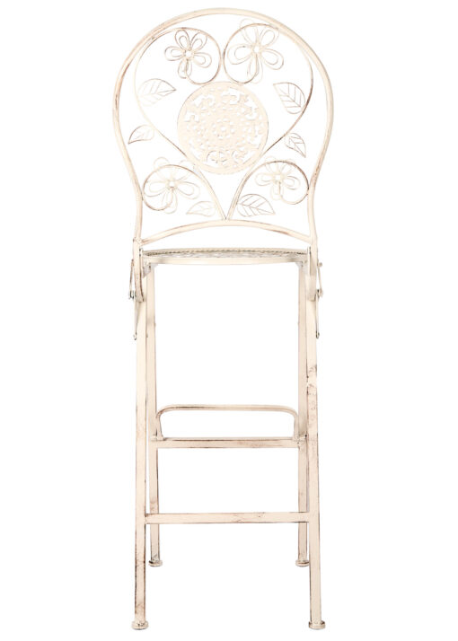 White Barcelona Bistro Barstool with Round Seat and Back BBBMRW-AX-T