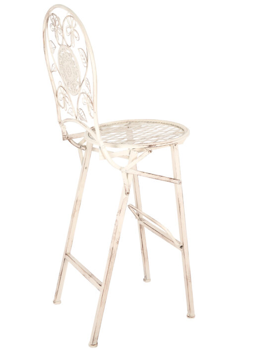 White Barcelona Bistro Barstool with Round Seat and Back BBBMRW-AX-T