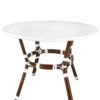 White on White Dark Pipe Bistro Table 40″ PE Rattan by Chivari TBTPWWD-KT-AX-T