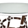 White on White Dark Pipe Bistro Table 40″ PE Rattan by Chivari TBTPWWD-KT-AX-T